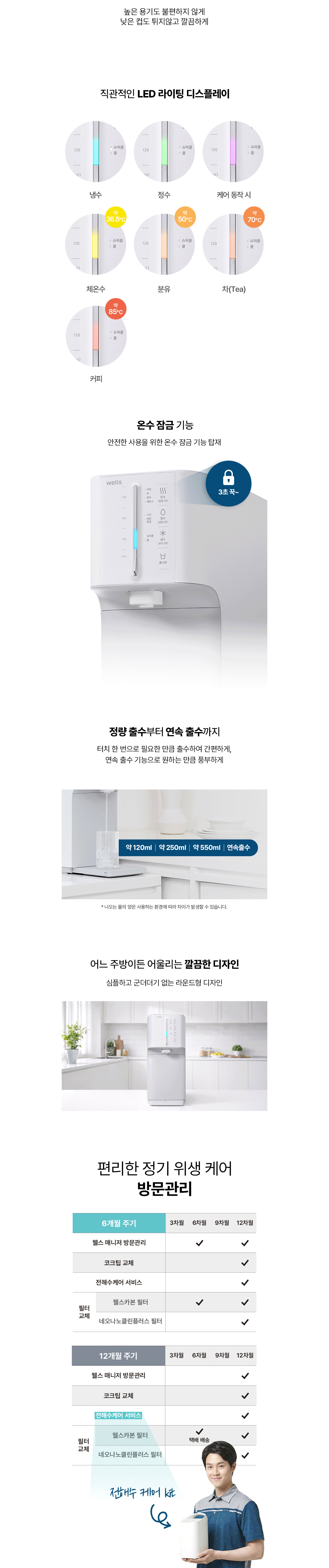 교원웰스 WT672NWA 슈퍼쿨링II 정수기(냉온정) 상세이미지 3